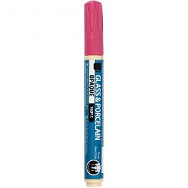 Glass & Porcelain Pens, pink, line 2-4 mm, opaque, 1 pc [HOB-31326]