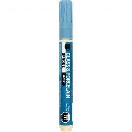 Glass & Porcelain Pens, light blue, line 2-4 mm, opaque, 1 pc [HOB-31329]