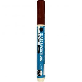 Glass & Porcelain Pens, brown, line 2-4 mm, opaque, 1 pc [HOB-31331]