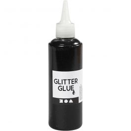 Glitter Glue, black, 118 ml/ 1 bottle [HOB-31830]
