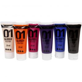 A-Color acrylic paint, additional colours, no. 01, glossy, 6x20 ml/ 1 pack [HOB-32005]