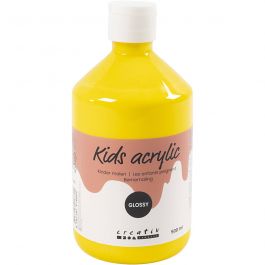 A-Color acrylic paint, primary yellow, no. 01, glossy, 500 ml/ 1 bottle [HOB-32006]