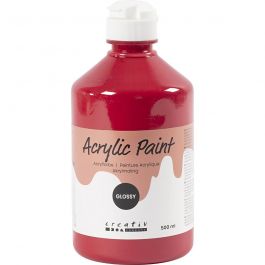 A-Color acrylic paint, primary red, no. 01, glossy, 500 ml/ 1 bottle [HOB-32010]