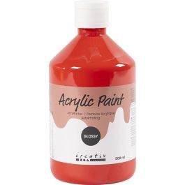A-Color acrylic paint, red, no. 01, glossy, 500 ml/ 1 bottle [HOB-32016]