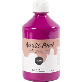 A-Color acrylic paint, pink, no. 01, glossy, 500 ml/ 1 bottle [HOB-32020]