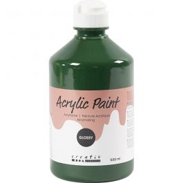 A-Color acrylic paint, dark green, no. 01, glossy, 500 ml/ 1 bottle [HOB-32028]