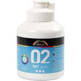 A-Color Acrylic Paint, white, 02 - matt (color poster), 500ml [HOB32102]