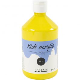 A-Color Acrylic Paint, primary yellow, no. 02, matt, 500 ml/ 1 bottle [HOB-32106]
