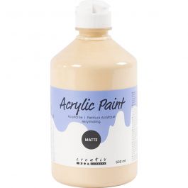 A-Color Acrylic Paint, light beige, no. 02, matt, 500 ml/ 1 bottle [HOB-32118]
