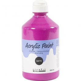 A-Color Acrylic Paint, pink, no. 02, matt, 500 ml/ 1 bottle [HOB-32120]