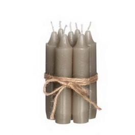 Candle tapered Taupe 11cm tall (set of 7 pcs) [IFS-32162]