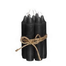 Candle tapered Black 11cm tall (set of 7 pcs) [IFS-32168]