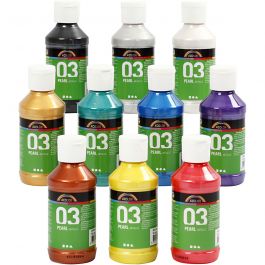 A-Color Acrylic Paint - Assortment, 03 - metallic, 10x120ml [HOB-32201]