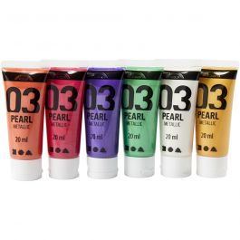 A-Color Acrylic Paint, additional colours, no. 03, metallic, 6x20 ml/ 1 pack [HOB-32205]