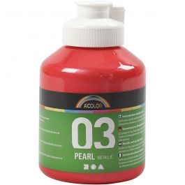 A-Color Acrylic Paint, red, no. 03, metallic, 500 ml/ 1 bottle [HOB-32210]