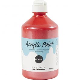 A-Color Acrylic Paint, red, no. 03, metallic, 500 ml/ 1 bottle [HOB-32210]