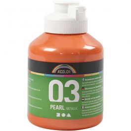 A-Color Acrylic Paint, orange, no. 03, metallic, 500 ml/ 1 bottle [HOB-32212]