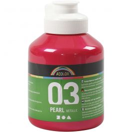 A-Color Acrylic Paint, pink, no. 03, metallic, 500 ml/ 1 bottle [HOB-32214]