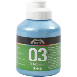 A-Color Acrylic Paint, light blue, no. 03, metallic, 500 ml/ 1 bottle [HOB-32220]