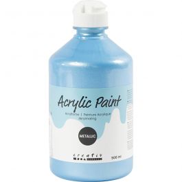 A-Color Acrylic Paint, light blue, no. 03, metallic, 500 ml/ 1 bottle [HOB-32220]