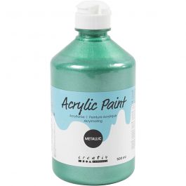 A-Color Acrylic Paint, green, no. 03, metallic, 500 ml/ 1 bottle [HOB-32222]