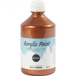 A-Color Acrylic Paint, metallic copper, no. 03, metallic, 500 ml/ 1 bottle [HOB-32226]