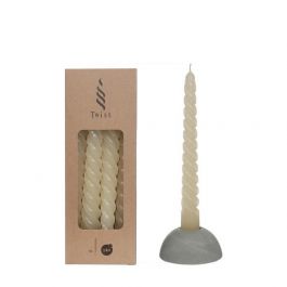Candles twisted cream 19cm high (4 pcs.) [IFS-32233]