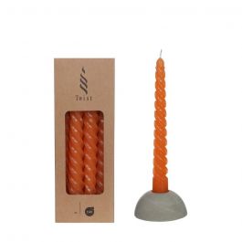 Candles twisted brown 19cm high (4 pcs.) [IFS-32236]