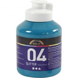 A-Color Acrylic Paint, turquoise,  turquoise - glitter, 500ml