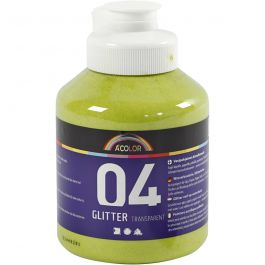 A-Color Acrylic Paint, lime green, lime green - glitter, 500ml