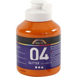 A-Color Acrylic Paint, orange, orange - glitter, 500ml
