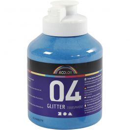 A-Color Acrylic Paint, blue, blue - glitter, 500ml