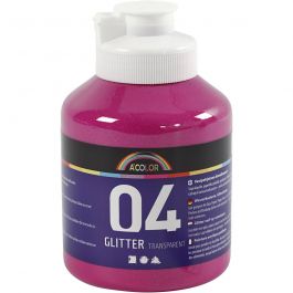 A-Color Acrylic Paint, pink, pink - glitter, 500ml