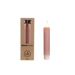 LED Dinner Candle h.15 Ø2,15 rustic pink (set 2 pcs) [IFS-32550]