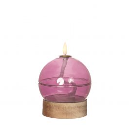 Led oil lamp h13,5 Ø10 cm pink (1 pc) [IFS-32801]