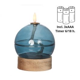 Led oil lamp h16,5 Ø12 cm dark blue (1 pc) [IFS-32817]