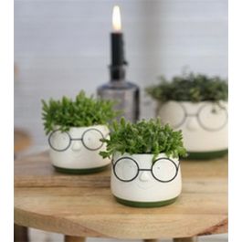 Pot with glasses Ø12 h: 9 cm (6 Pcs) [IFS-33093]