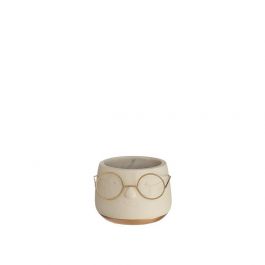 Pot with glasses Gold Ø8,5 h: 6,5 cm (6 Pcs) [IFS-33096]