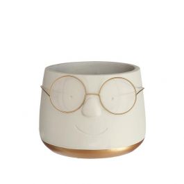 Pot with glasses Gold Ø16 h: 11,5 cm (3 Pcs) [IFS-33099]