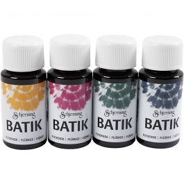 Batik dye, navy blue, green, pink, corn yellow, 4x50 ml/ 1 pack [HOB-33352]