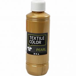 Textile Color Paint, gold, mother of pearl, 250 ml/ 1 bottle [HOB-33761]