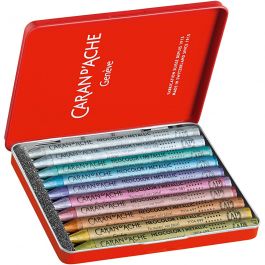 Neocolor I Crayons, thickness 8 mm, L: 10 cm, metallic colours, 10pcs
