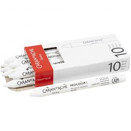 Neocolor I Crayons, thickness 8 mm, L: 10 cm, white (001), primary colour, 10pcs