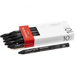 Neocolor I Crayons, thickness 8 mm, L: 10 cm, black (009), primary colour, 10pcs