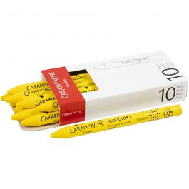 Neocolor I Crayons, thickness 8 mm, L: 10 cm, yellow (010), primary colour, 10pcs
