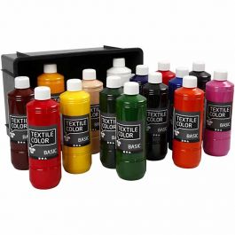 Textile Color Paint, assorted colours, 15x500 ml/ 1 pack [HOB-34140]