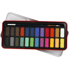 Watercolor Paint Set, assorted colours, size 12x30 mm [HOB-34237]