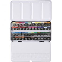 Art Aqua watercolour paints, assorted colours, ½-pan, size 10x20 mm, 48 colour/ 1 pack [HOB-34245]
