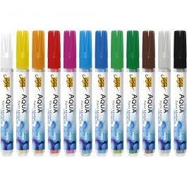 SOLO GOYA Aqua Paint Marker, assorted colours, 12 pc/ 1 pack [HOB-34321]