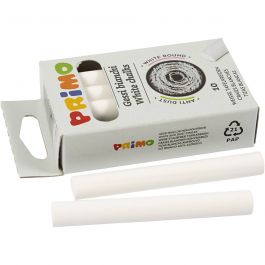 Chalkboard Chalk, white, L: 8 cm, D: 10 mm, 10 pc/ 1 pack [HOB-344750]